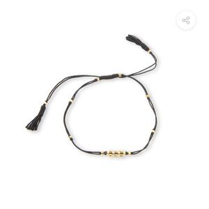 18k Gold Beaded Adjustable Bracelet